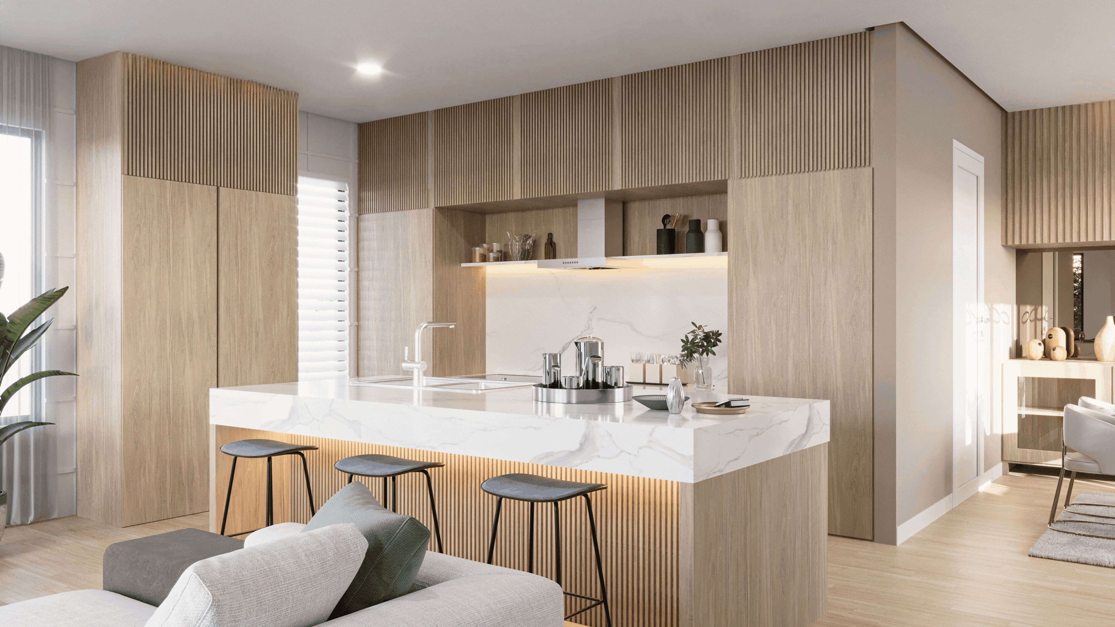 Designer kitchen rendering