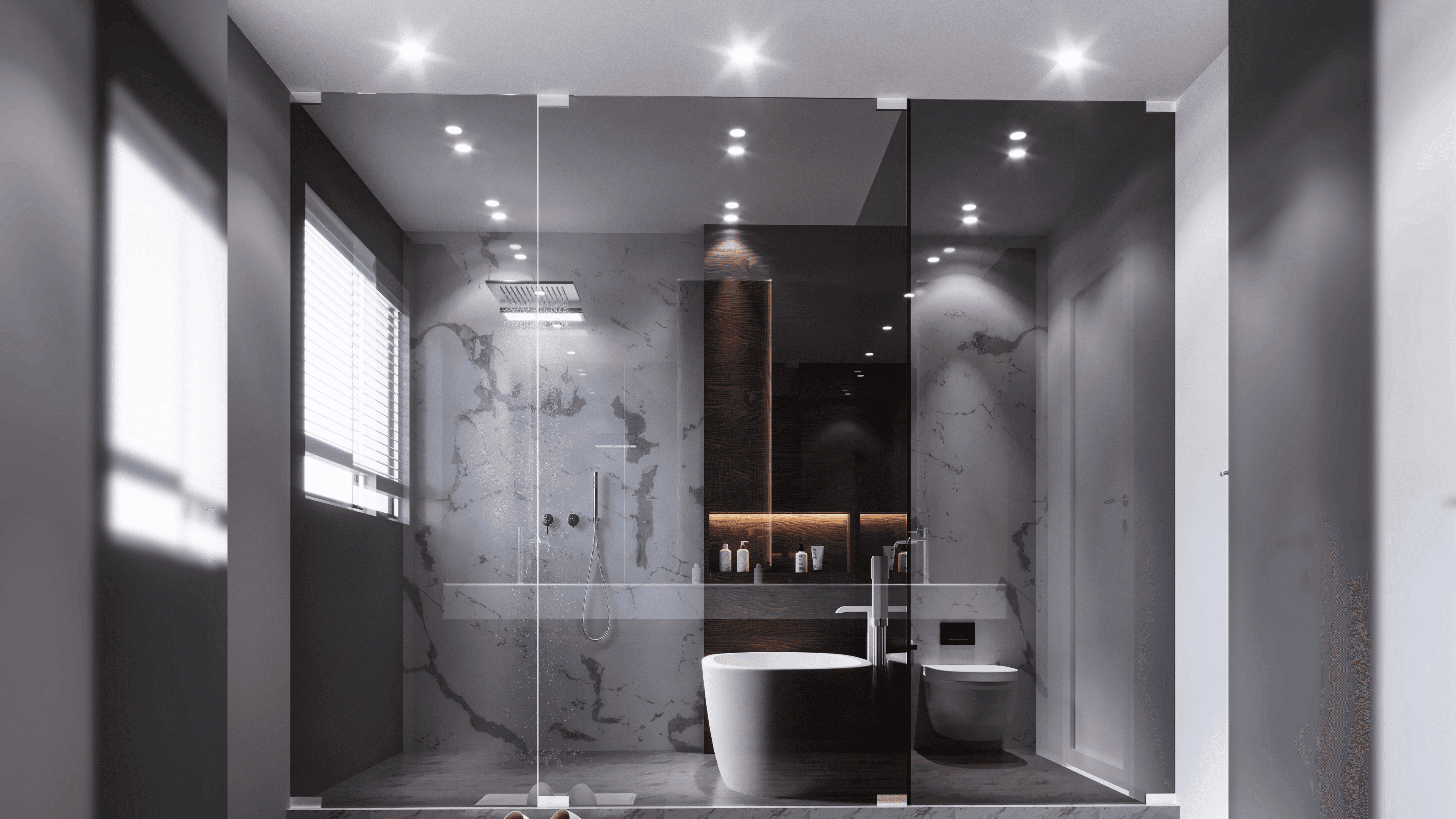 Primary shower alternate view