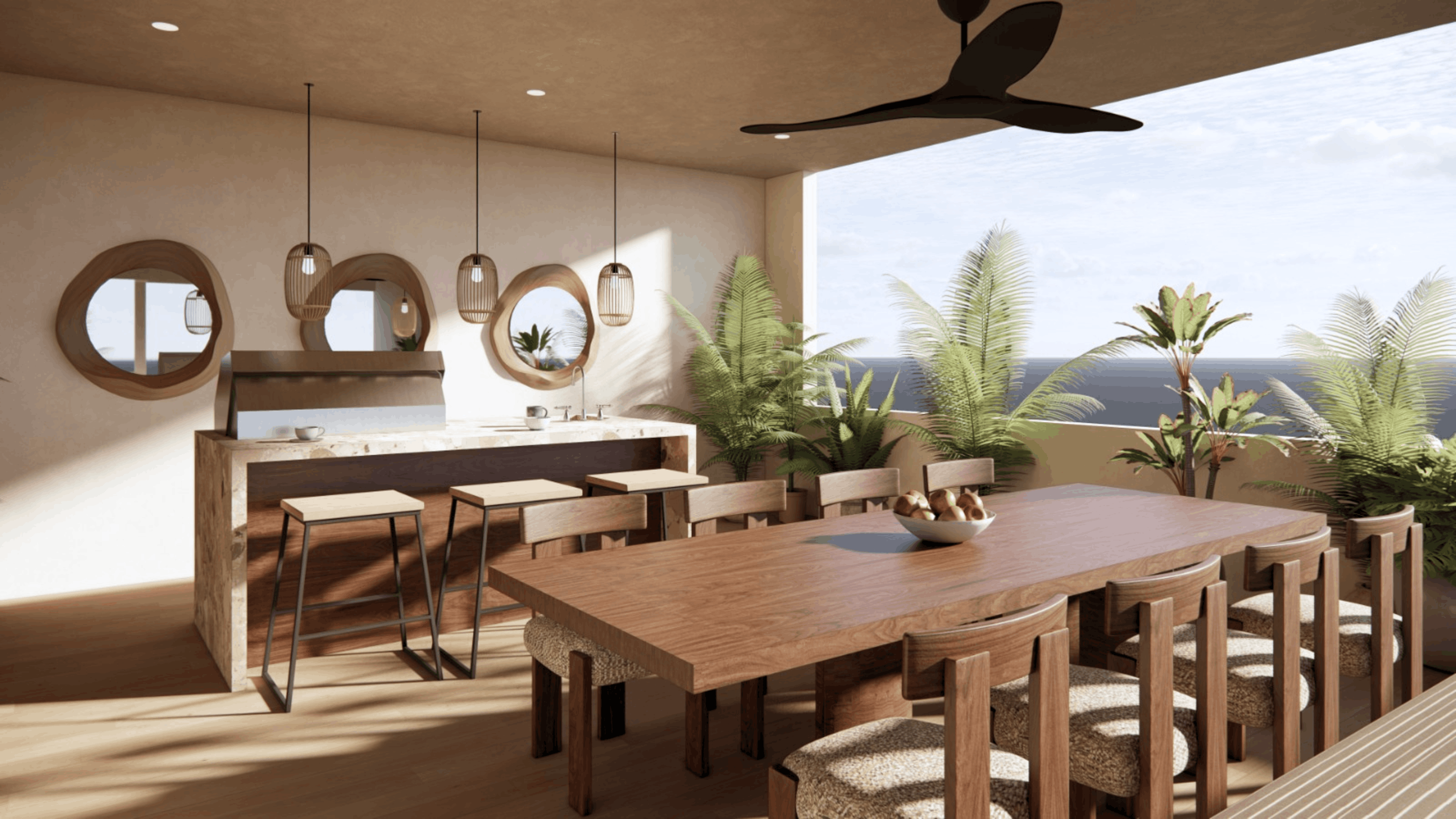 Private rooftop terrace rendering