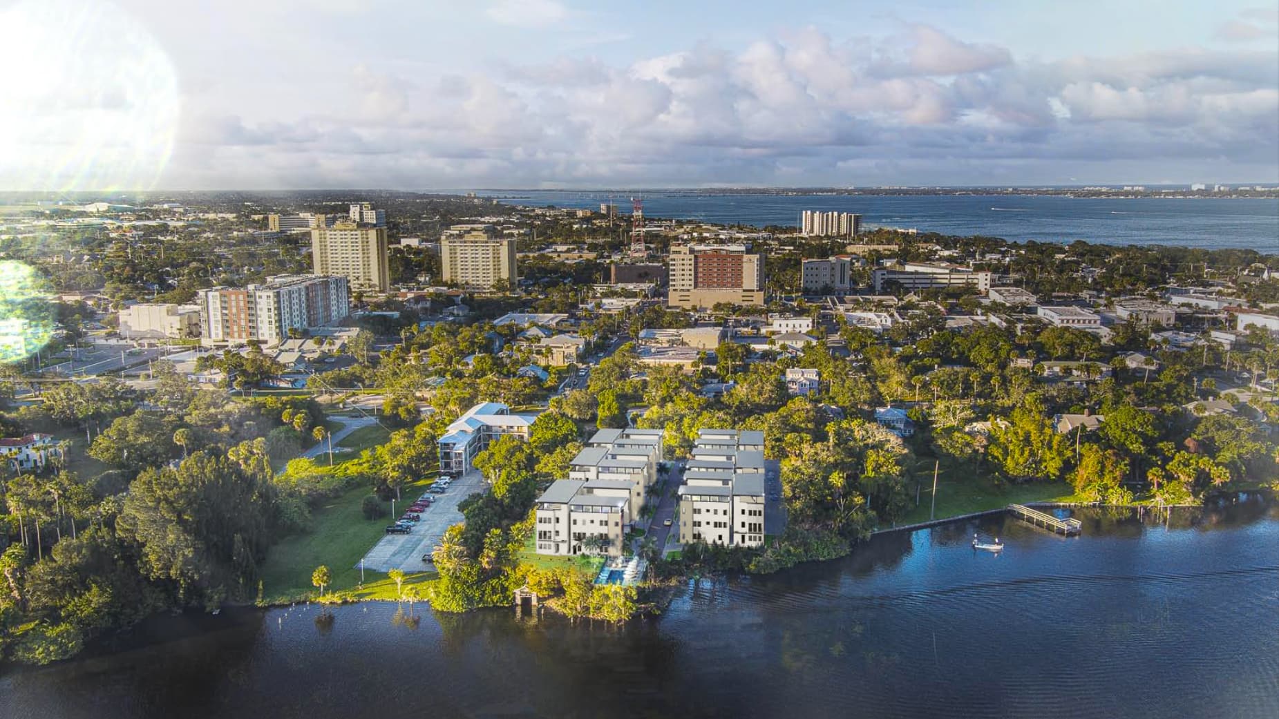 Aerial view of Watersedge along Crane Creek